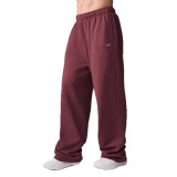aL yoga 3D logo sports pants, fleece-lined, loose casual sweatpants, windproof and warm straight-leg trousers