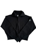 New Spring and Autumn Women's Knit Cardigan Zipper Jacket, Solid Color Loose Casual Short Slimming Sweater