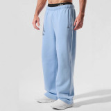aL yoga 3D logo sports pants, fleece-lined, loose casual sweatpants, windproof and warm straight-leg trousers