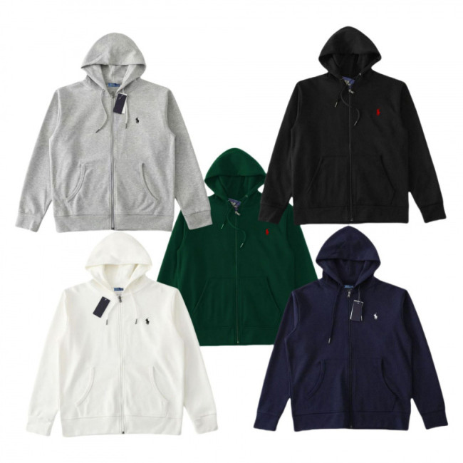 2025 Cross-Border Foreign Trade RL Sweatshirt with Pony Logo Embroidery, Hooded Sweatshirt for Men and Women, Casual Zip-Up Jacket