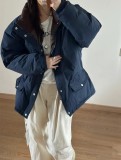 In stock: 2025 Winter Korean niche brand Banaijia stand-collar down jacket for women, casual loose fit, same style as Zhang Ruonan