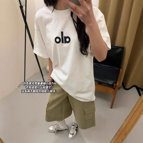 A**GANT correct version loose-fit round-neck T-shirt with distressed and worn look, unisex, with front and back logo print, short-sleeved, summer
