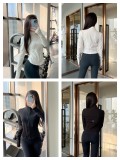 In stock 2026 Spring and Autumn New Fishbone Jacket Stand Collar Yoga Fitness Jacket Slim Fit Casual Versatile