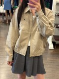 In stock 2025 Spring/Autumn Ralph Lauren Embroidered Vintage POLO Collar Women's Jacket Versatile Trendy High-Quality Version