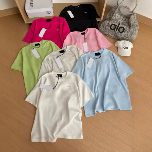 Premium authentic silver label logo candy-colored simple short-sleeve women's loose versatile casual T-shirt 2025 summer