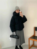 In stock 2025 winter egg down jacket, Korean style, loose fit, warm, fleece-lined, hooded down jacket, loose and versatile, fashionable