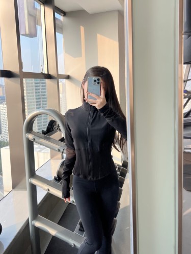 In stock 2026 Spring and Autumn New Fishbone Jacket Stand Collar Yoga Fitness Jacket Slim Fit Casual Versatile