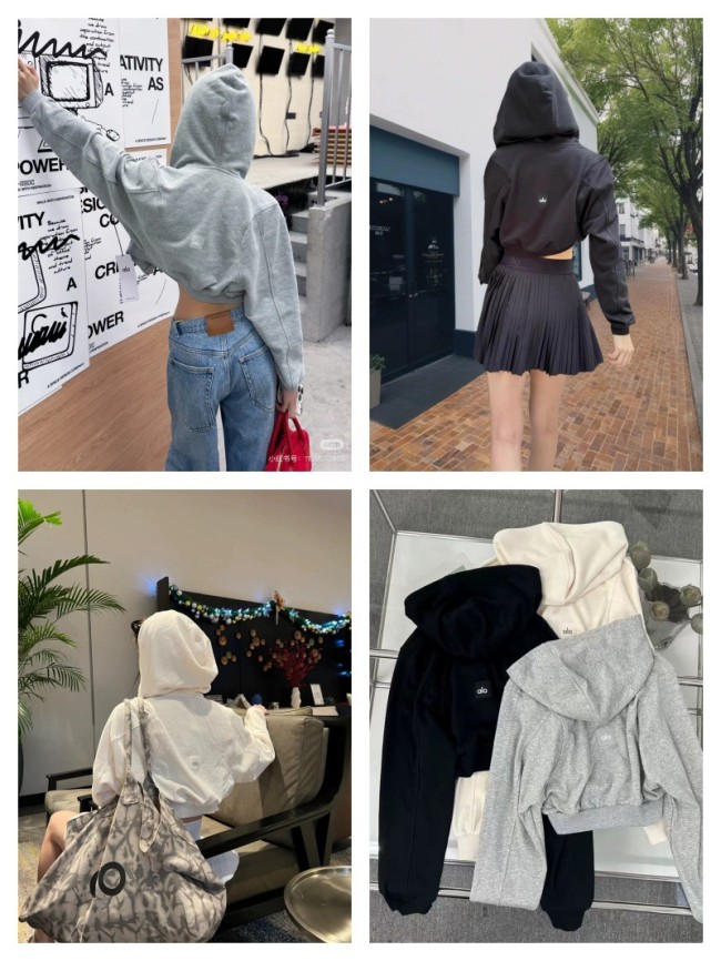 Hooded sweatshirt in Kendall Jenner style, cardigan jacket, terry cotton, loose fit for petite women, in stock, high-quality version