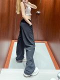 Trendy brand paratrooper pants, elastic waist wide-leg pants, outdoor sports quick-dry, sun-proof, splash-proof, loose-fitting workwear paratrooper pants for women