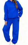 New cross-border American-style women's clothing, hooded fleece-lined autumn and winter sweatshirt and sweatpants, casual letter-print multi-color set