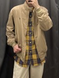 Spring and autumn vintage style couple's jacket with plaid lining, zip-up, loose fit, casual Korean style