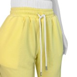 HR25021 European and American women's clothing, new summer style, high-waisted wide-leg pants set with double waistband design