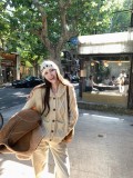 In stock: 2025 autumn new arrival, chunky knit handmade heavy-duty cable knit cardigan, loose, comfortable, and warm