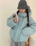 In stock 2025 winter egg down jacket, Korean style, loose fit, warm, fleece-lined, hooded down jacket, loose and versatile, fashionable