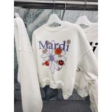 Trendy brand sweatshirt with daisy and dachshund prints and embroidery, same style as Jin Gaoyin, pure cotton round-neck top for women, street fashion brand