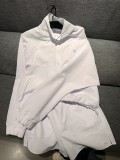 In-stock short half-zip jacket with exposed navel and stand-up collar, sports casual woven pullover jacket for women + shorts