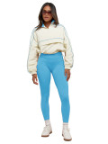 HR25081 European and American fashion women's drawstring waist nylon top and yoga pants sports casual two-piece set