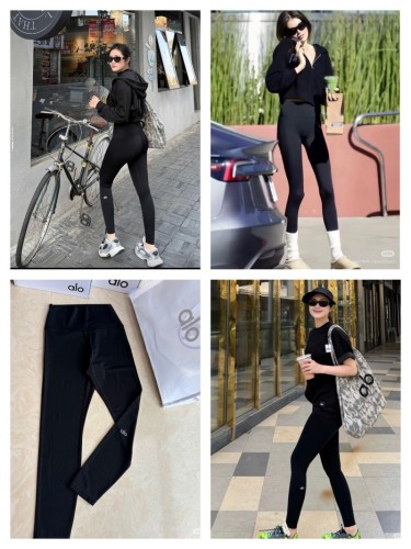 In-stock yoga pants + Kendall short sweatshirt with reflective lettering, high-waisted sports yoga pants with lettering and butt-lifting effect