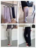 In stock 26 Spring/Autumn new straight drawstring terry sweatpants, casual sports wide-leg pants, loose, comfortable and versatile
