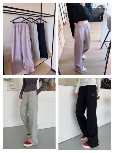 In stock 26 Spring/Autumn new straight drawstring terry sweatpants, casual sports wide-leg pants, loose, comfortable and versatile