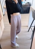 In stock 26 Spring/Autumn new straight drawstring terry sweatpants, casual sports wide-leg pants, loose, comfortable and versatile