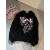 Trendy brand sweatshirt with daisy and dachshund prints and embroidery, same style as Jin Gaoyin, pure cotton round-neck top for women, street fashion brand