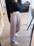 In stock 26 Spring/Autumn new straight drawstring terry sweatpants, casual sports wide-leg pants, loose, comfortable and versatile
