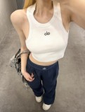 In stock 2025 new model long pants, straight-leg, reflective leg logo, casual webbing, high-waisted, ice silk, drapey, light sports pants