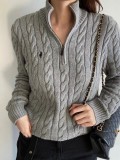 In stock: 2025 Fall/Winter new model RL Ralph Lauren half-zip turtleneck knit pullover with pony embroidery