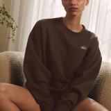In stock 2025 spring/autumn sweatshirt, casual loose fit, sporty style, pure cotton terry, round neck, loose and slimming