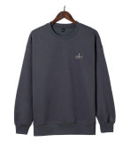 lO Heavy Industry Silver-Plated 3D Logo Round-Neck Sweatshirt, Autumn and Winter Trendy Fashionable Unisex Simple Loose-Fit Jacket
