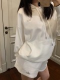 In stock 2025 Spring/Autumn model, three-dimensional logo sports drawstring hooded sweatshirt, loose and casual, same style as Kim Ji-soo