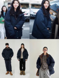 In stock: 2025 Winter Korean niche brand Banaijia stand-collar down jacket for women, casual loose fit, same style as Zhang Ruonan