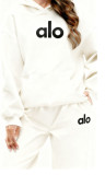New cross-border women's clothing: hooded fleece-lined autumn and winter sweatshirt and sweatpants, fashionable casual letter-print multi-color set