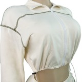 HR25033 European and American fashion women's sexy elastic buckle waist-cinching off-shoulder sleeve tight-fitting long pants two-piece set for women