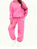 New cross-border American-style women's clothing, hooded fleece-lined autumn and winter sweatshirt and sweatpants, casual letter-print multi-color set