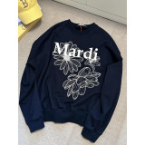 Trendy brand sweatshirt with daisy and dachshund prints and embroidery, same style as Jin Gaoyin, pure cotton round-neck top for women, street fashion brand