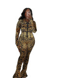 HR24057 European and American sports casual women's clothing, cross-border supply, sexy tight-fitting long-sleeve micro-flared two-piece set