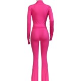 HR24057 European and American sports casual women's clothing, cross-border supply, sexy tight-fitting long-sleeve micro-flared two-piece set