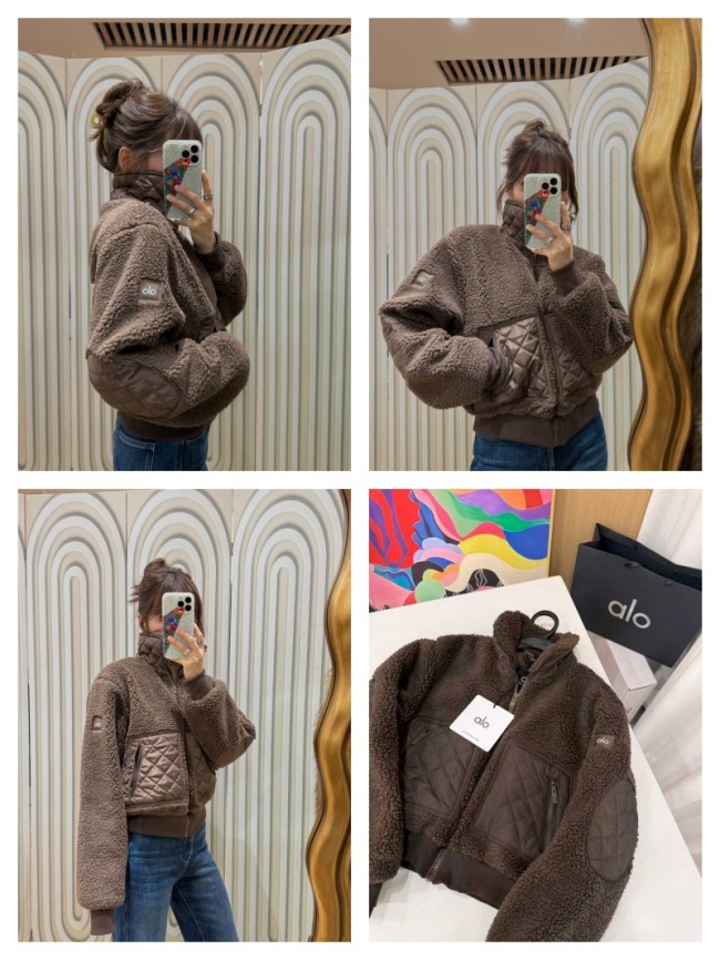 In stock: 2025 winter new lamb wool stand-up collar zip-up short jacket, fleece-lined, warm, sporty casual top
