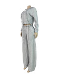 HR25072 European and American fashion women's casual thick rope tie-up hooded top and wide-leg long pants two-piece set for women