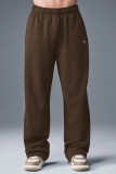aL yoga 3D logo sports pants, fleece-lined, loose casual sweatpants, windproof and warm straight-leg trousers