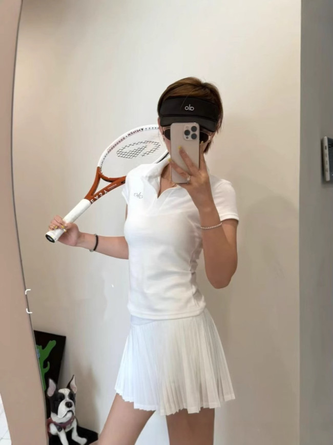 2025 New Style Women's Polo Collar Short Sleeve T-Shirt, Slim Fit, Solid Color Top, Elegant Summer Look