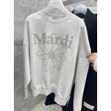 Trendy brand sweatshirt with daisy and dachshund prints and embroidery, same style as Jin Gaoyin, pure cotton round-neck top for women, street fashion brand