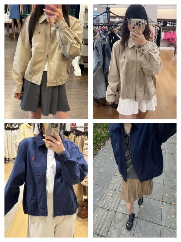 In stock 2025 Spring/Autumn Ralph Lauren Embroidered Vintage POLO Collar Women's Jacket Versatile Trendy High-Quality Version