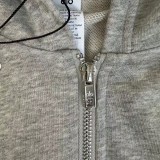 Hooded sweatshirt in Kendall Jenner style, cardigan jacket, terry cotton, loose fit for petite women, in stock, high-quality version