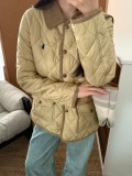In stock: 2025 early autumn new model RL Ralph Lauren corduroy turn-down collar diamond-patterned cotton jacket, casual, versatile, and warm