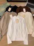 In stock 2025 Spring/Autumn egg pullover top, thin high-neck solid color slim-fit base shirt, versatile, slimming, casual style