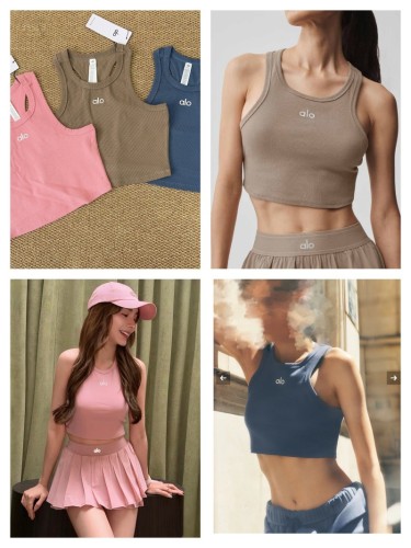 In stock: 2026 summer new ribbed solid color tank top, slim fit, versatile for yoga and fitness activities