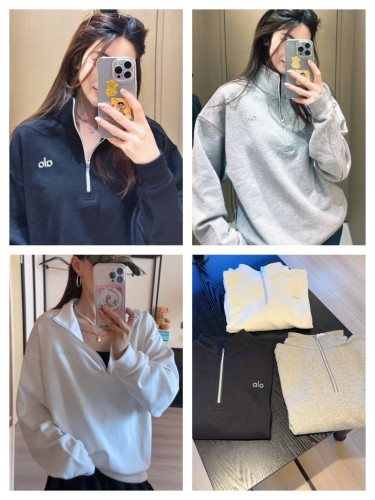 In stock 2025 Spring and Autumn half-zip fitness sports stand-up collar sweatshirt, loose fit, slimming, high-quality version with fleece lining